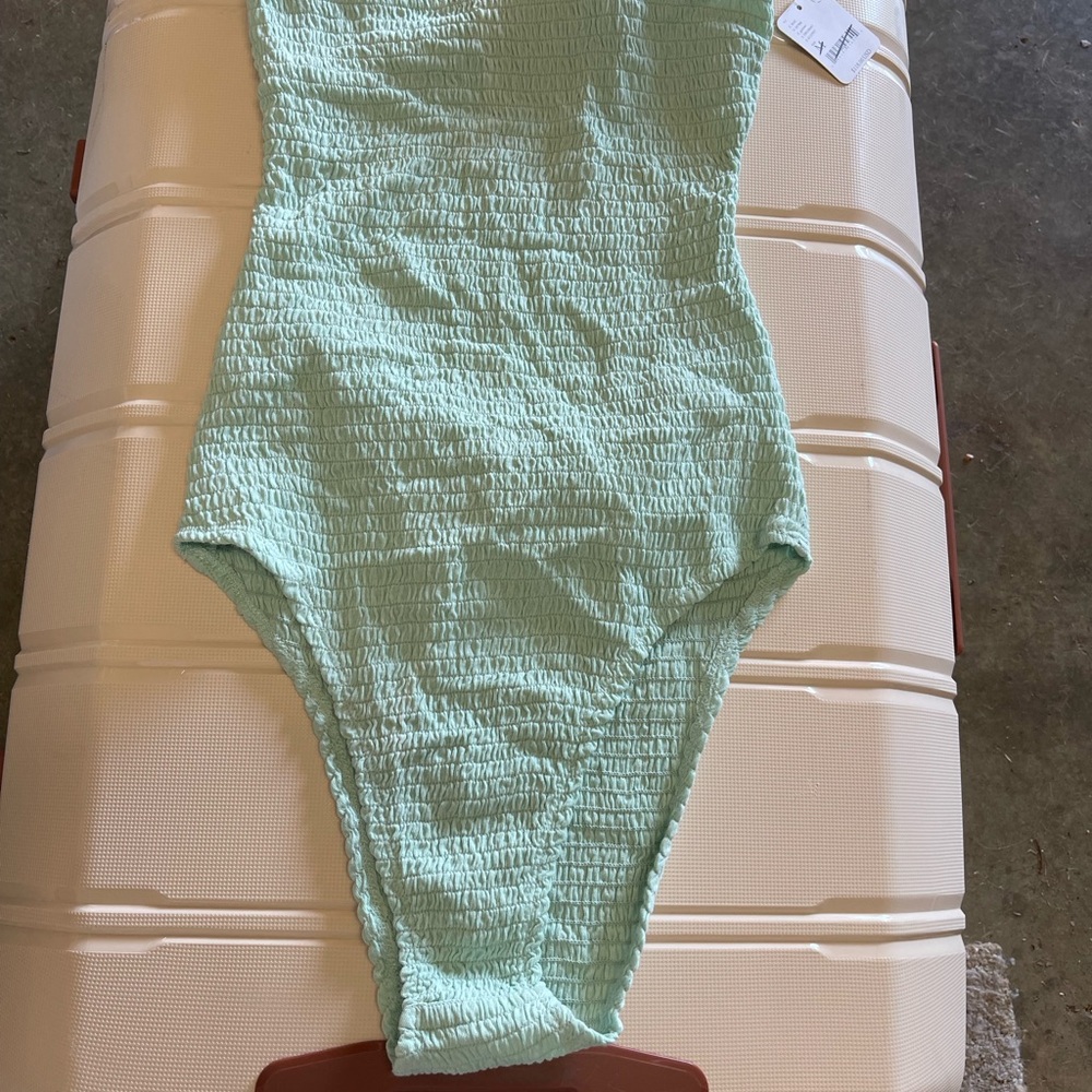 Free people Green Textured Bodysuit
